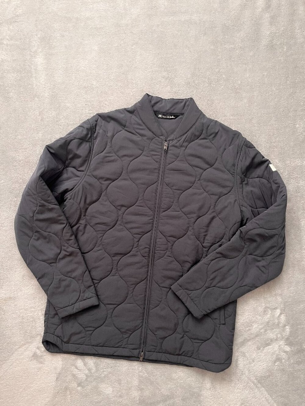 Men's Travis Mathew Gray Quilted bomber jacket size L Gorpcore Outdoor Street